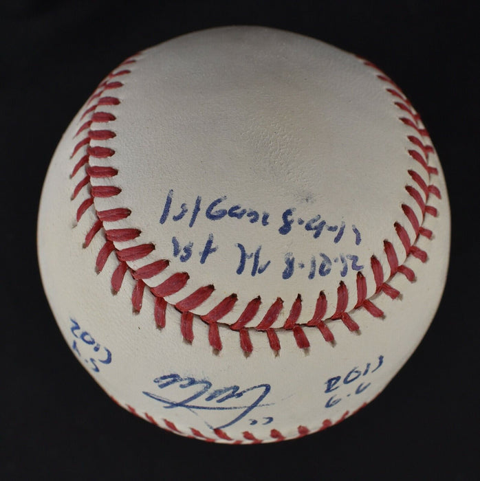 Beautiful Manny Machado Signed Heavily Inscribed STAT Baseball MLB Authentic