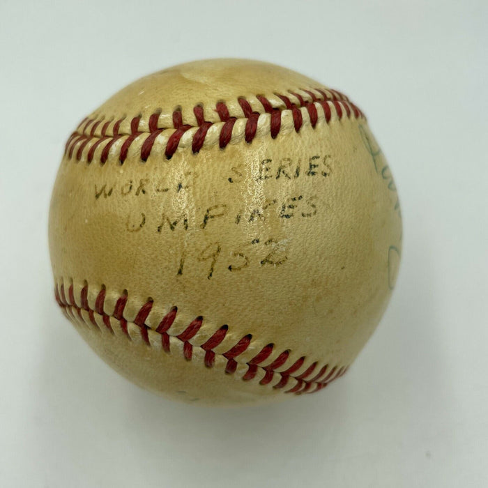 1952 World Series Game Used Baseball Signed By Umpires Yankees Dodgers JSA COA