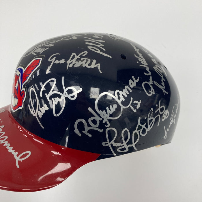 2000 Cleveland Indians Team Signed Game Helmet Manny Ramirez Jim Thome Beckett