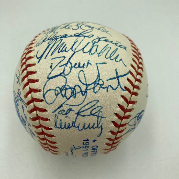 1991 Atlanta Braves NL Champs Team Signed World Series Baseball 31 Sigs JSA COA