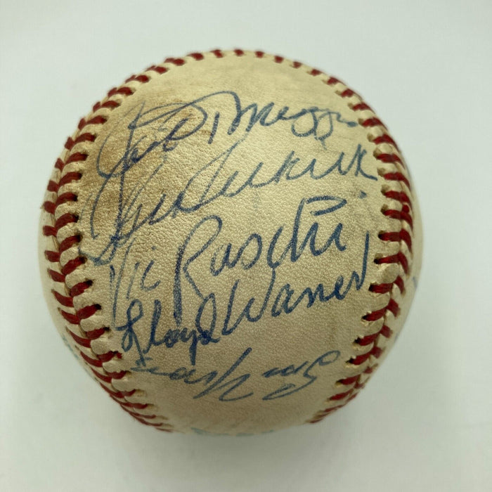 Mickey Mantle Joe DiMaggio 1970's Yankees Old Timers Day Signed Baseball JSA COA