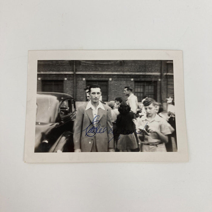Eddie Lukon Signed Original 1946 Snapshot Photo Cincinnati Reds JSA COA