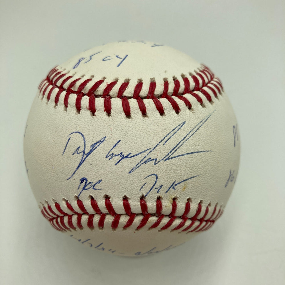 Dwight Doc Gooden Signed Heavily Inscribed STATS MLB Baseball PSA DNA COA