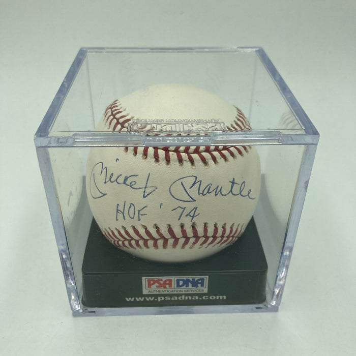 Mickey Mantle Hall Of Fame HOF 1974 Signed Baseball PSA DNA