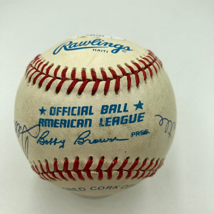 Mickey Mantle Joe Dimaggio Ted Williams Signed American League Baseball JSA COA