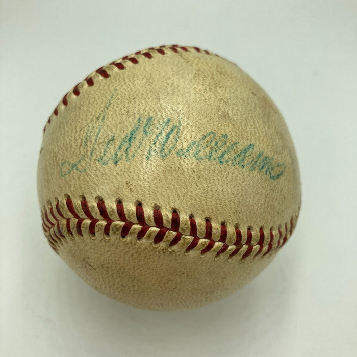 Ted Williams Signed 1950's National League Giles Game Baseball CAS COA