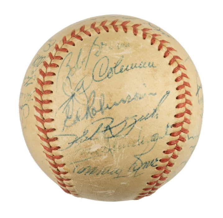 1956 New York Yankees World Series Champs Team Signed Baseball Mickey Mantle PSA