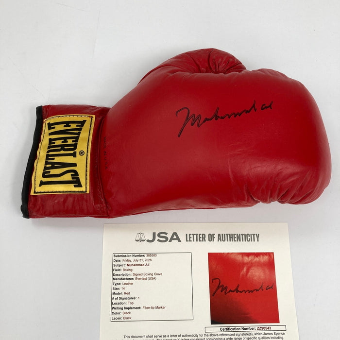 Muhammad Ali Signed Everlast Boxing Glove JSA COA