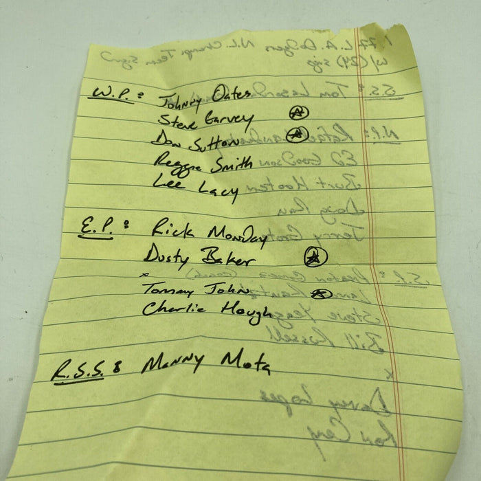 1977 Los Angeles Dodgers National League Champions Team Signed Baseball JSA COA