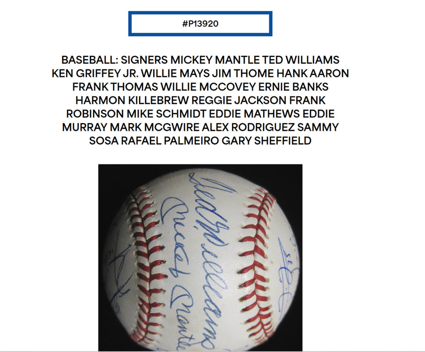 500 Home Run Signed Baseball With 21 Sigs! Mickey Mantle PSA DNA Graded 9 MINT