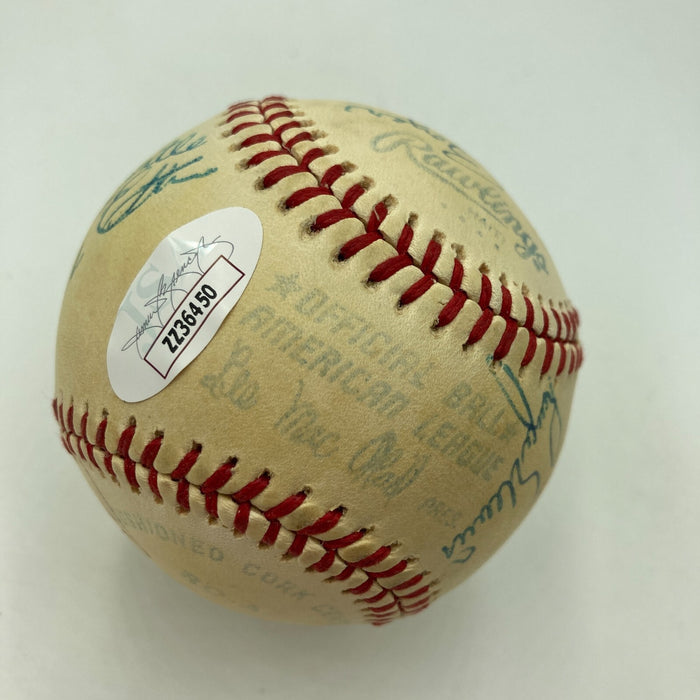 Mickey Mantle Roger Maris & Joe Dimaggio Yankees Legends Signed Baseball JSA COA