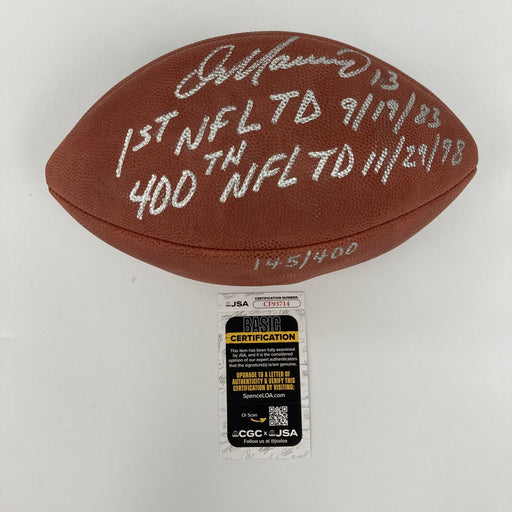 Dan Marino "1st NFL Touchdown 400th NFL TD" Signed Inscribed Football JSA COA