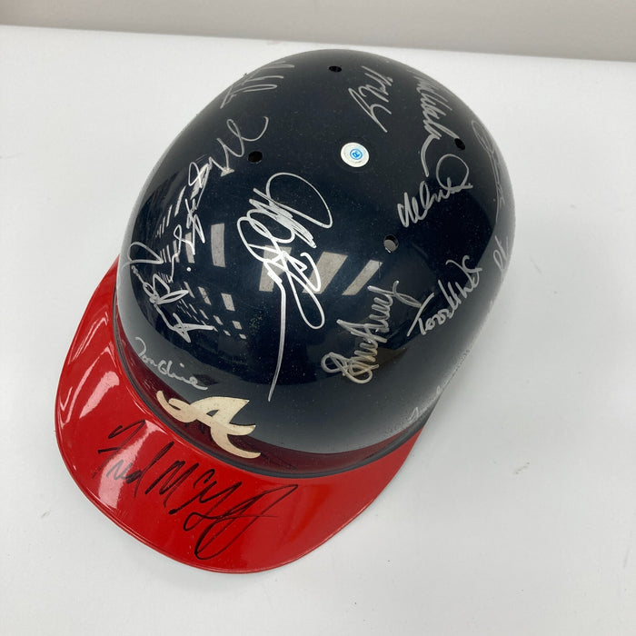 1995 - 1996 Atlanta Braves Team Signed Authentic Atlanta Braves Helmet JSA COA
