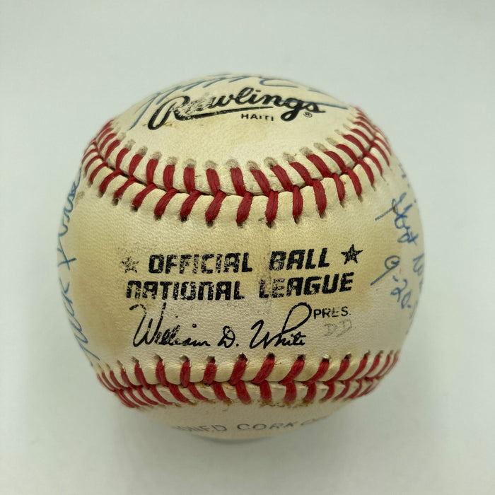 Beautiful No Hitter Pitchers Multi Signed Baseball 12 Sigs With Inscriptions JSA