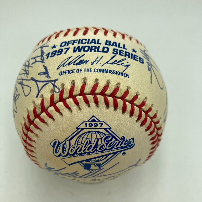 1997 Cleveland Indians AL Champs Team Signed World Series Baseball PSA DNA COA