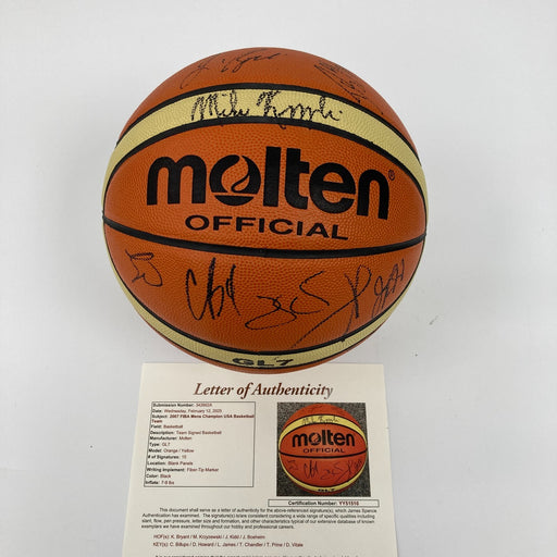 Kobe Bryant 2007 Team USA Signed Basketball 15 Sigs Olympics JSA COA