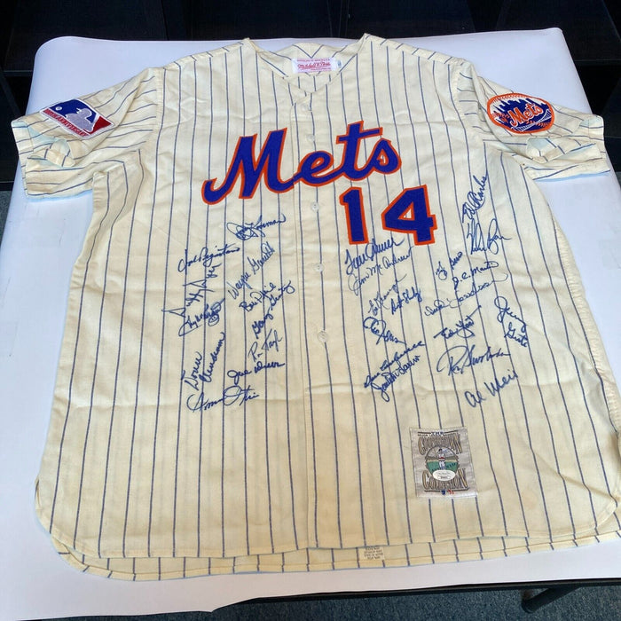 Beautiful 1969 New York Mets World Series Champs Team Signed Jersey JSA COA