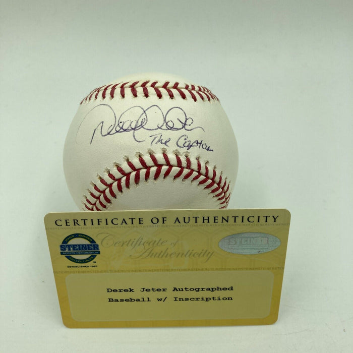 Derek Jeter "The Captain" Signed Inscribed Major League Baseball Steiner COA