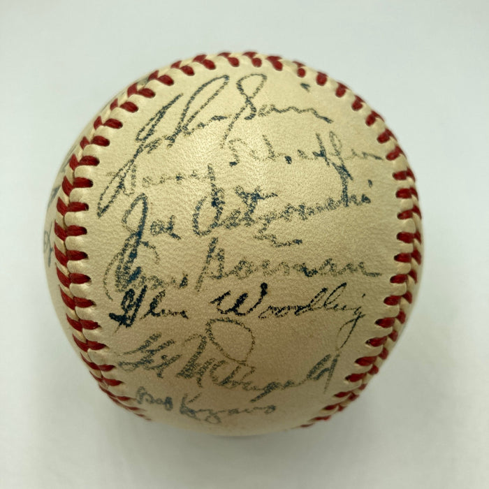 1952 New York Yankees World Series Champs Team Signed Baseball Mickey Mantle JSA