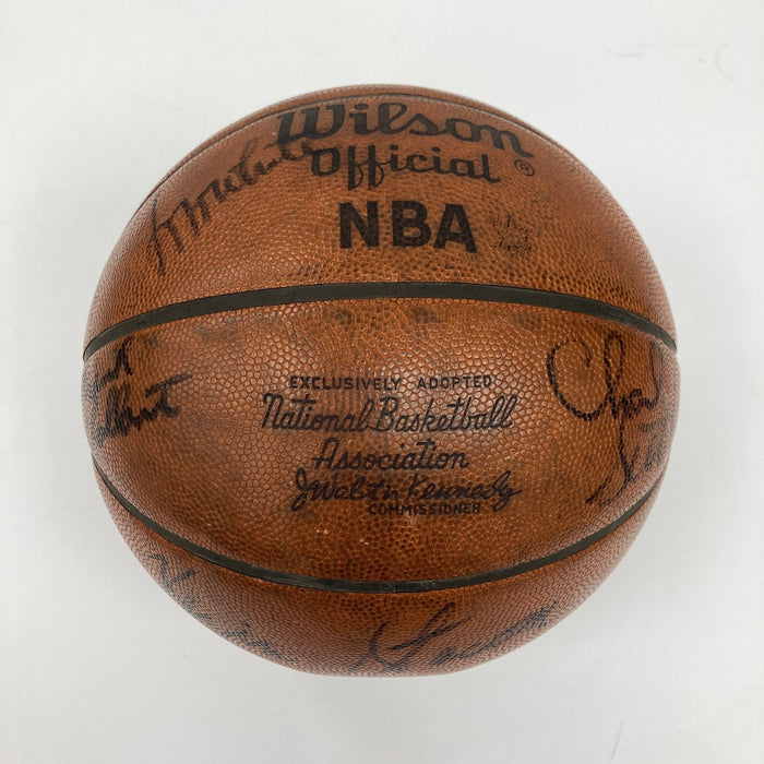 1975-76 Boston Celtics NBA Champs Team Signed Game Used Basketball Beckett COA