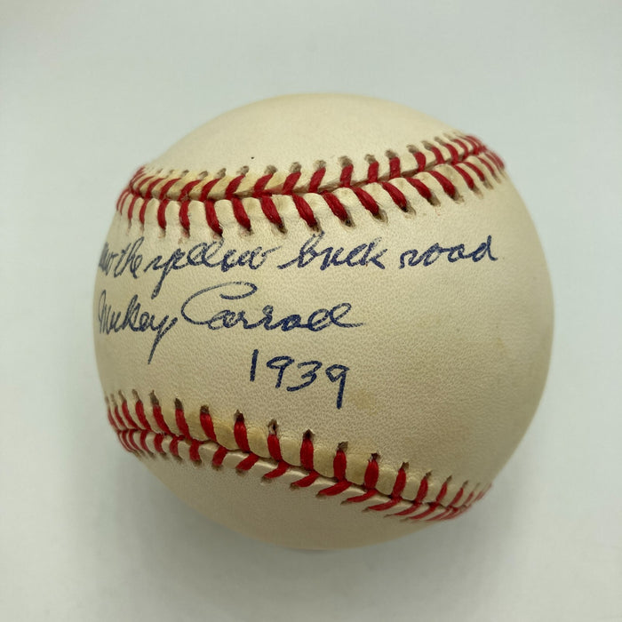 Mickey Carroll "Follow The Yellow Brick Road" Signed Baseball JSA COA