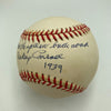 Mickey Carroll "Follow The Yellow Brick Road" Signed Baseball JSA COA