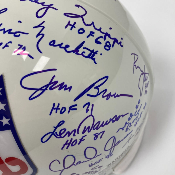 NFL Hall Of Fame Multi Signed Helmet 32 Sigs Joe Montana Jerry Rice Jim Brown