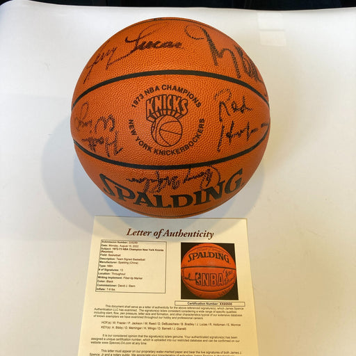 1972-73 New York Knicks NBA Champs Team Signed NBA Game Basketball JSA COA