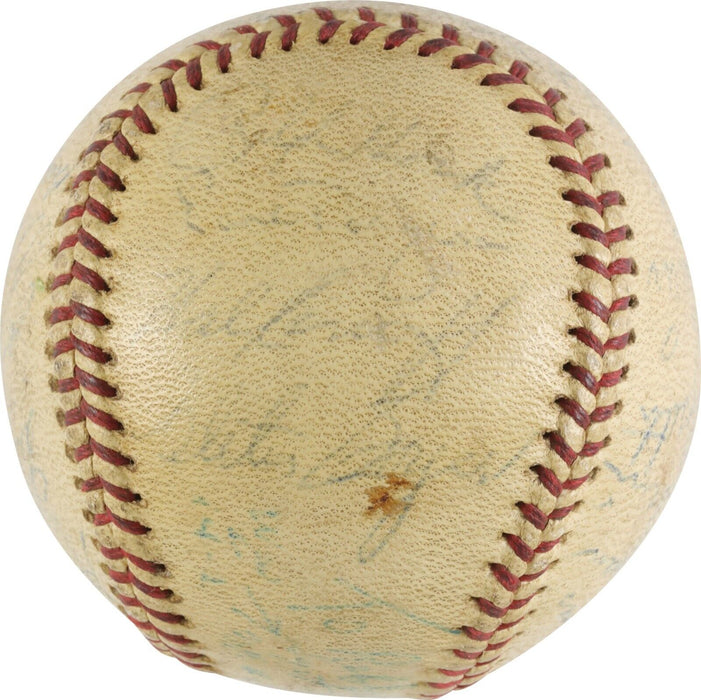 1961 New York Yankees W.S. Team Signed Game Used Baseball Mickey Mantle PSA DNA