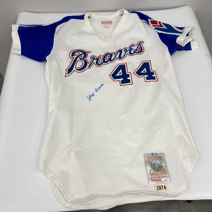 Hank Aaron 755 Home Runs Signed Authentic 1974 Atlanta Braves Jersey JSA COA