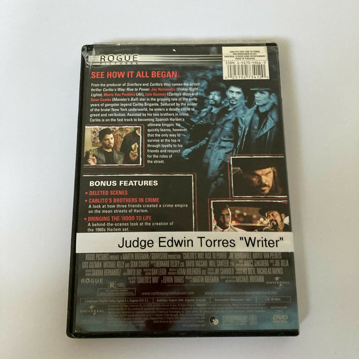 Judge Edwin Torres Signed Carlito's Way Movie DVD Author