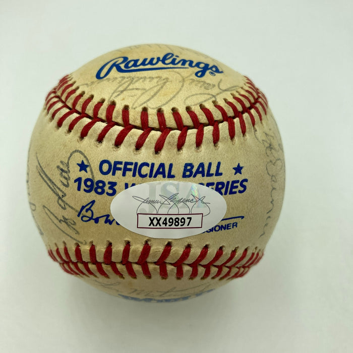 1983 Philadelphia Phillies NL Champs Team Signed World Series Baseball JSA COA