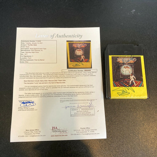 The Bee Gees Band Signed 1977 8-track Tape Barry, Maurice & Robbin Gibb JSA COA