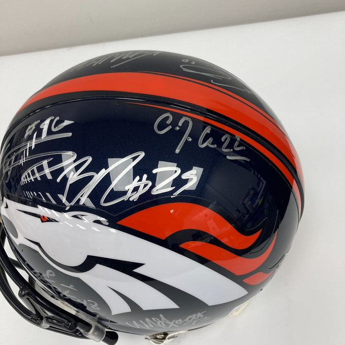 2015 Denver Broncos Super Bowl 50 Champs Team Signed Game Helmet JSA COA