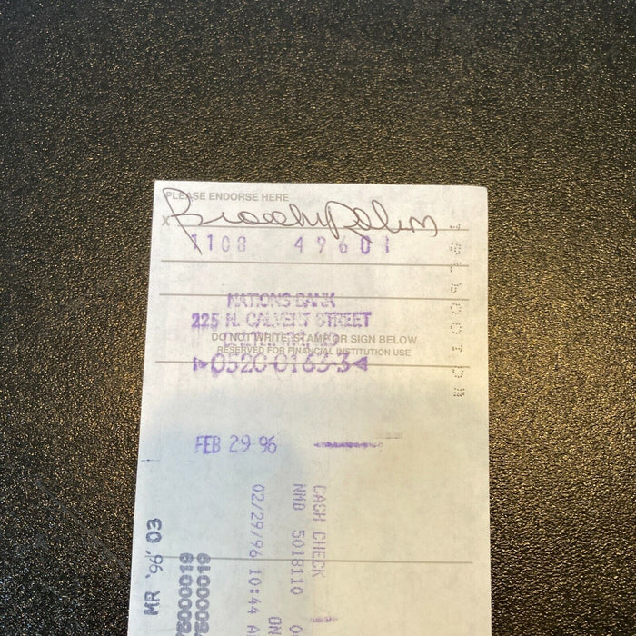 Brooks Robinson Signed Autographed Check Baseball Hall Of Fame