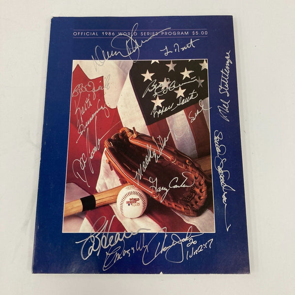 1986 New York Mets Team Signed World Series Program JSA COA