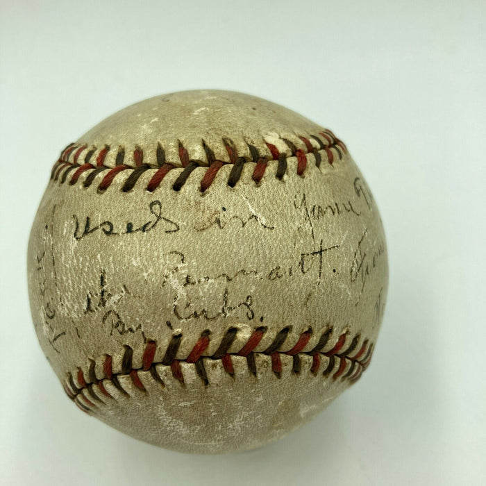1932 Chicago Cubs Signed Game Used Baseball From Pennant Clinching Game JSA COA