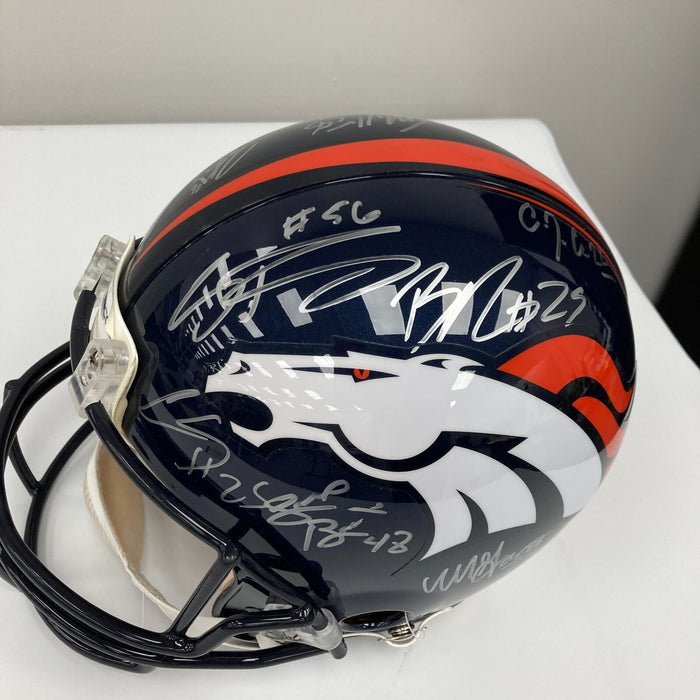 2015 Denver Broncos Super Bowl 50 Champs Team Signed Game Helmet JSA COA