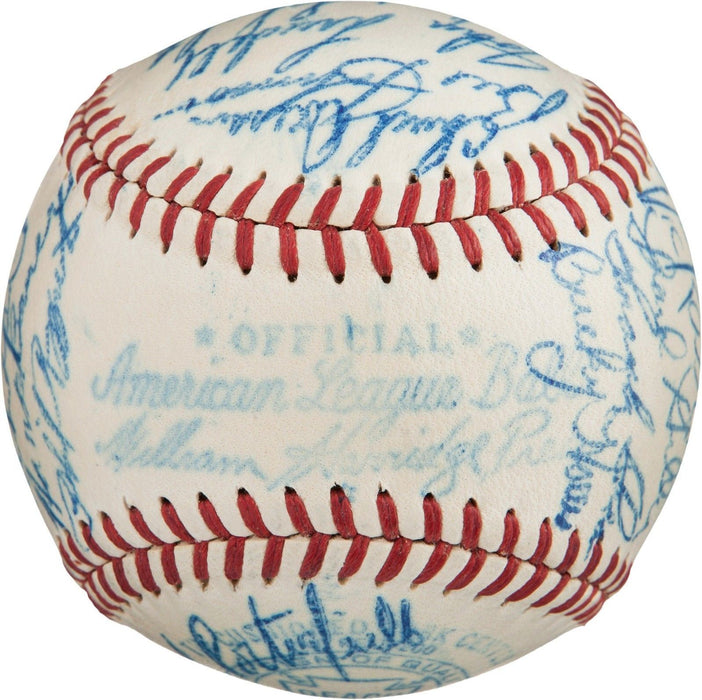 Beautiful 1948 NY Yankees Team Signed American League Baseball Joe Dimaggio PSA