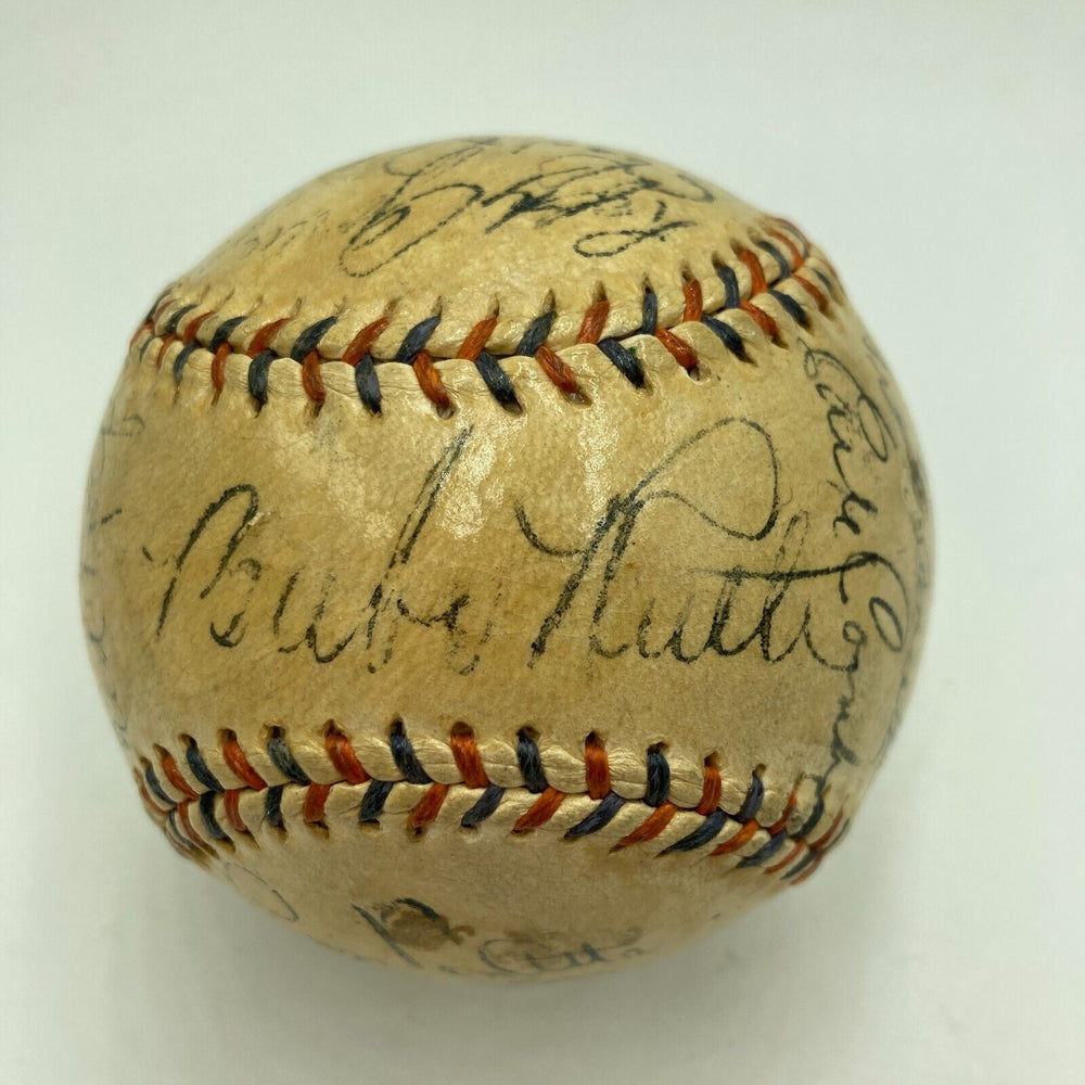 Babe Ruth & Lou Gehrig 1934 New York Yankees Team Signed Baseball PSA DNA