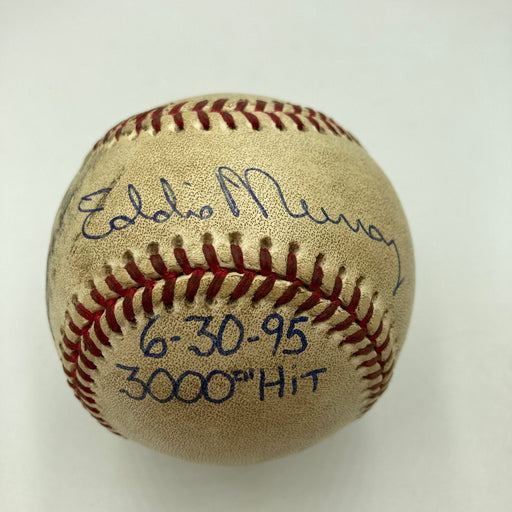 Eddie Murray 3,000th Hit Signed Game Used Baseball June 30, 1995 JSA COA