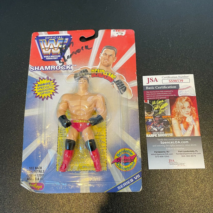 Ken Shamrock Signed 1997 Just Toys Bendems Series #7 Action Figure WWF
