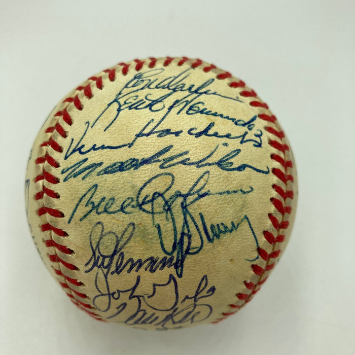 1986 New York Mets World Series Champs Team Signed Vintage NL Baseball JSA COA