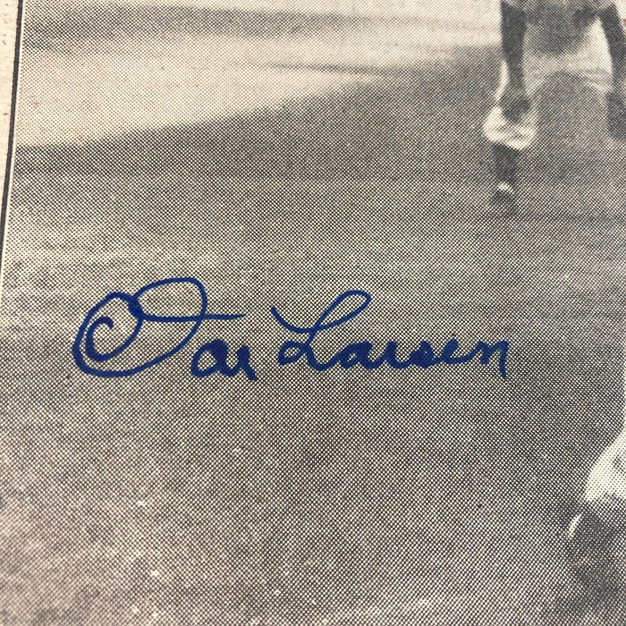 Don Larsen 1956 World Series Perfect Game Signed 1956 Original Newspaper JSA COA