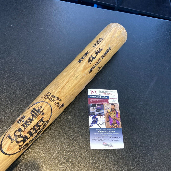 Mickey Hatcher Signed 1970's Louisville Slugger Game Used Baseball Bat JSA COA