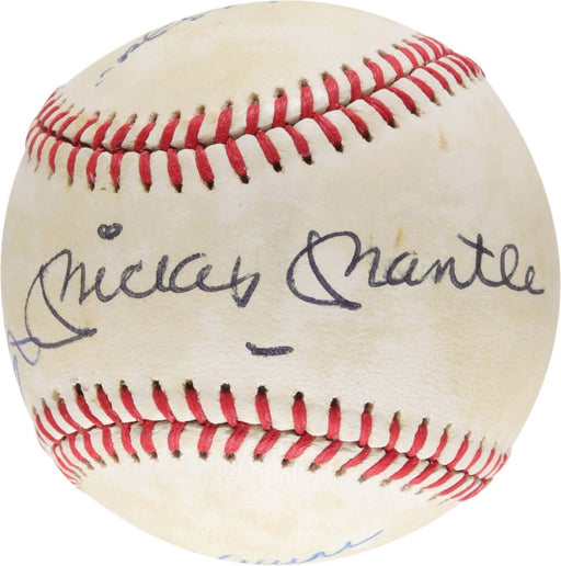 Mickey Mantle Joe Dimaggio Ted Williams Hank Aaron Signed Baseball PSA DNA COA