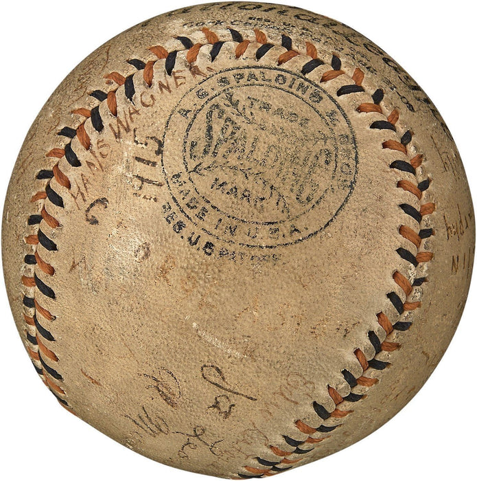 Honus Wagner 1915 Pittsburgh Pirates Team Signed National League Baseball JSA