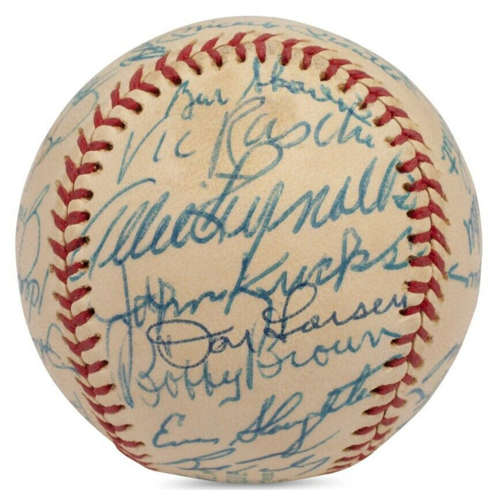 Mickey Mantle Joe Dimaggio 1973 Yankees Old Timer's Game Signed Baseball PSA DNA