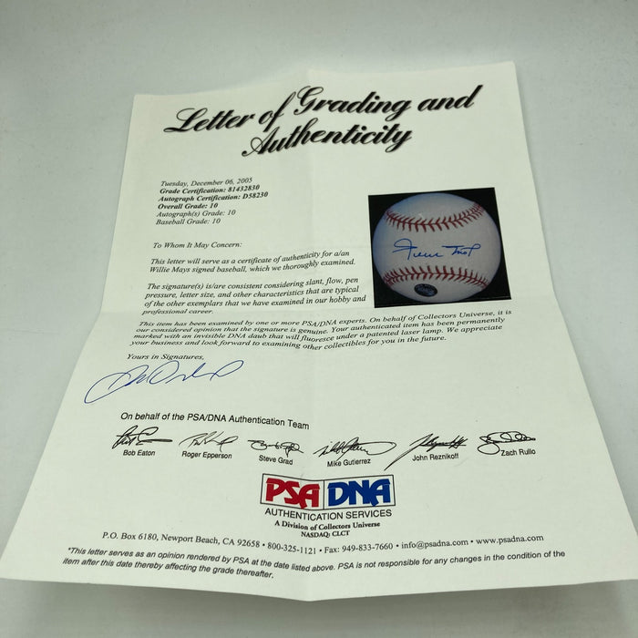 Willie Mays Signed Major League Baseball PSA DNA Graded 10 GEM MINT