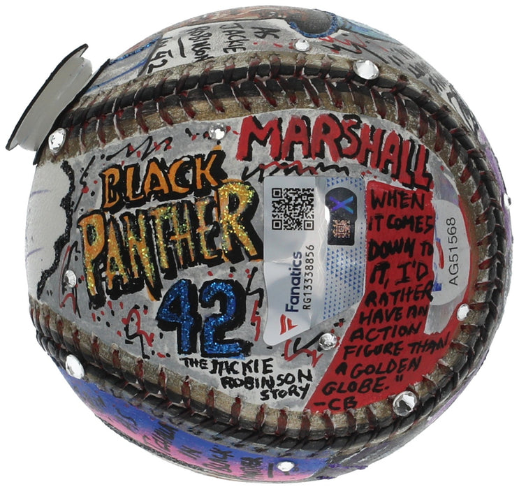 Chadwick Boseman Signed Charles Fazzino Jackie Robinson Pop Art Baseball PSA DNA
